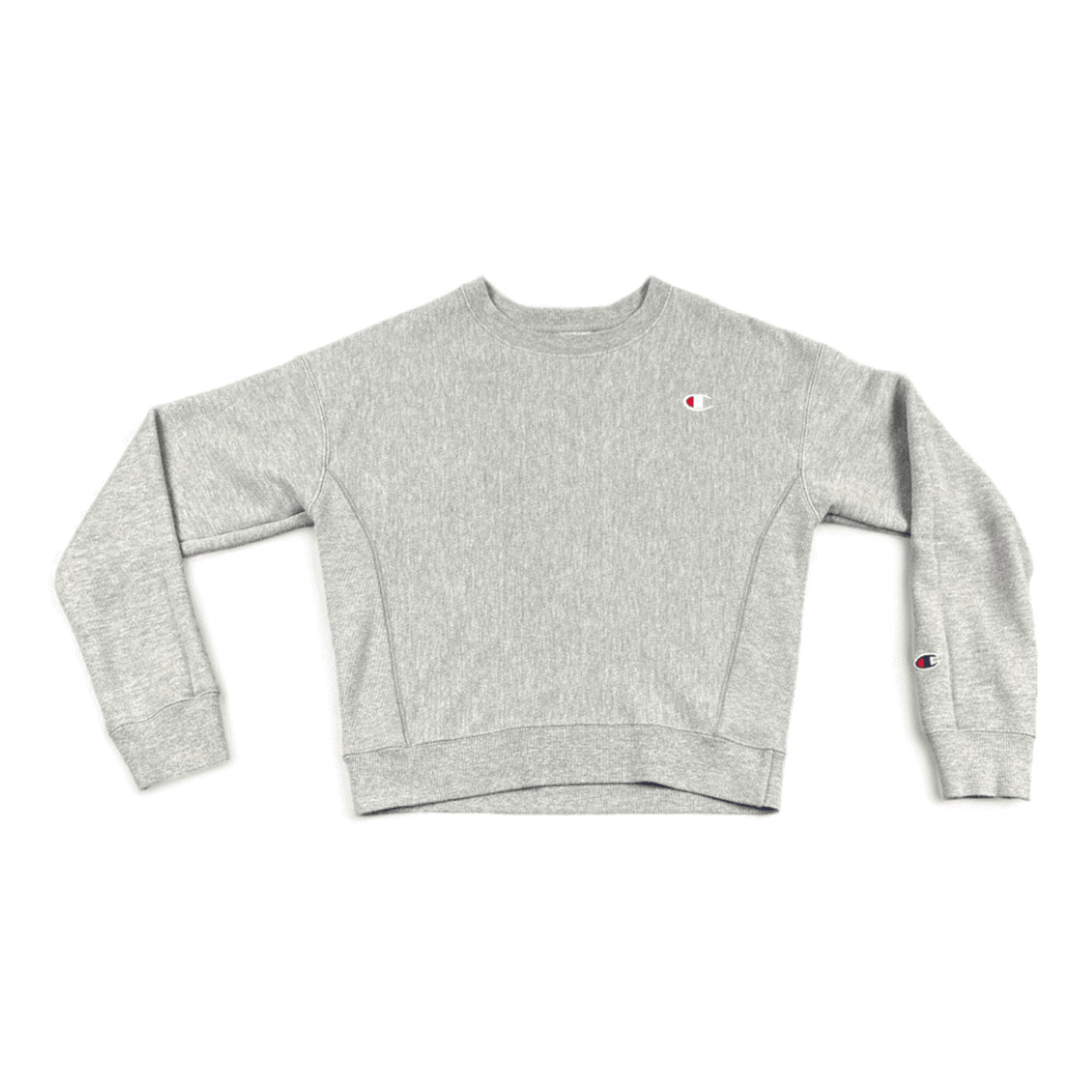 Champion Reverse Weave Sweater Womens SMALL Gray Sweatshirt Pullover Activewear